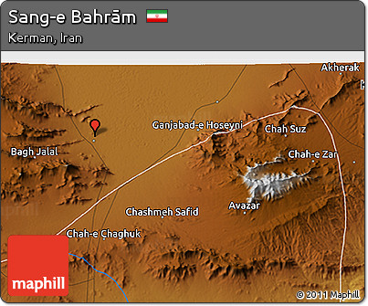 Physical 3D Map of Sang-e Bahrām