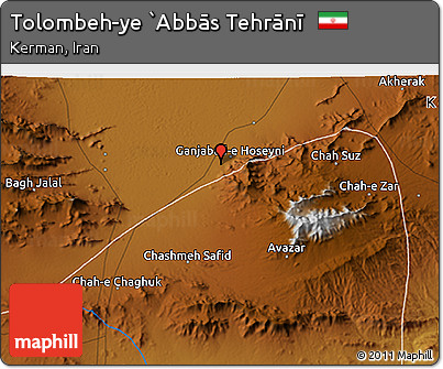 Physical 3D Map of Tolombeh-ye `Abbās Tehrānī