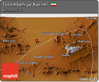Physical 3D Map of Tolombeh-ye Karīmī