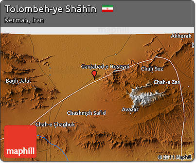 Physical 3D Map of Tolombeh-ye Shāhīn