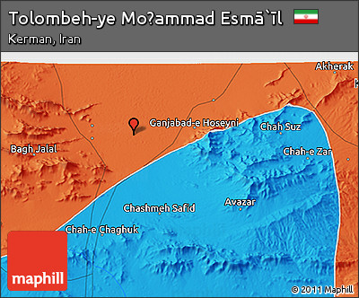 Political 3D Map of Tolombeh-ye Moḩammad Esmā`īl