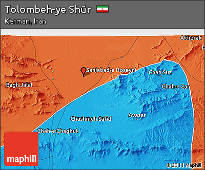 Political 3D Map of Tolombeh-ye Shūr