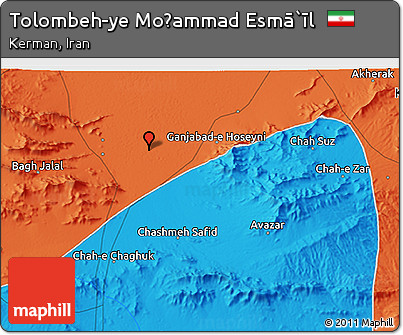 Political 3D Map of Tolombeh-ye Moḩammad Esmā`īl