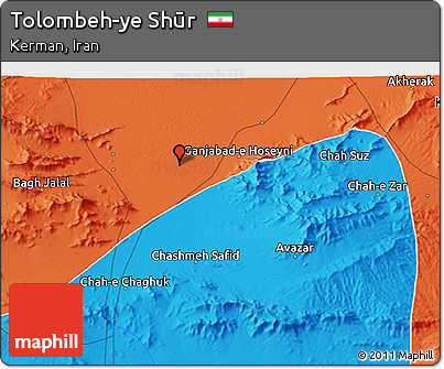 Political 3D Map of Tolombeh-ye Shūr