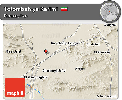 Shaded Relief 3D Map of Tolombeh-ye Karīmī