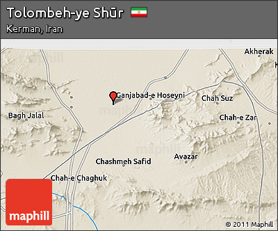 Shaded Relief 3D Map of Tolombeh-ye Shūr