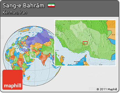Political Location Map of Sang-e Bahrām