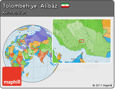 Political Location Map of Tolombeh-ye `Alībāz