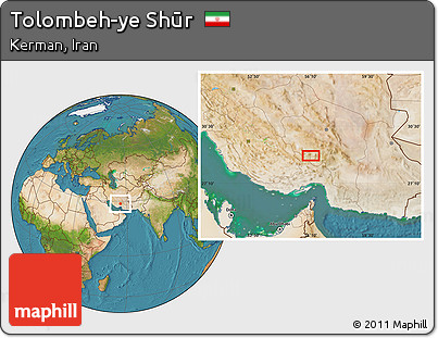 Satellite Location Map of Tolombeh-ye Shūr