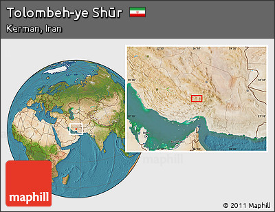 Satellite Location Map of Tolombeh-ye Shūr