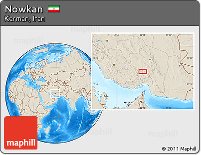 Shaded Relief Location Map of Nowkan