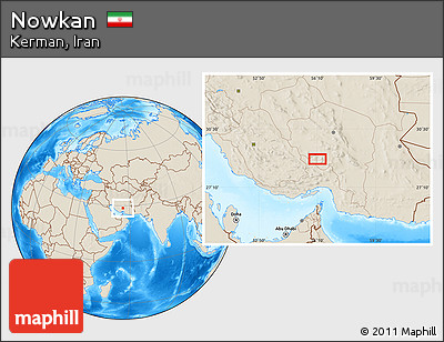 Shaded Relief Location Map of Nowkan