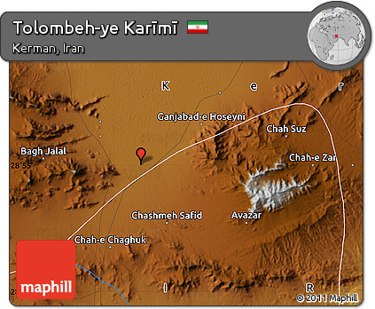 Physical Map of Tolombeh-ye Karīmī
