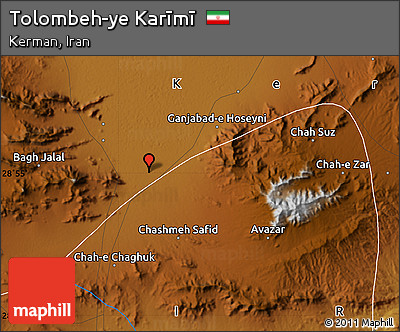 Physical Map of Tolombeh-ye Karīmī