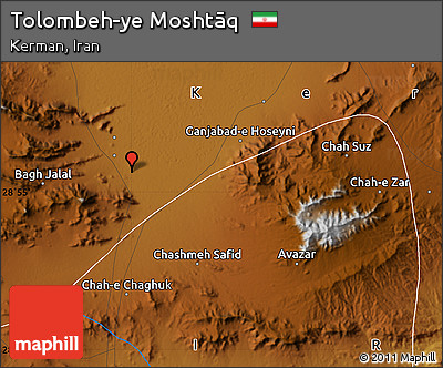 Physical Map of Tolombeh-ye Moshtāq