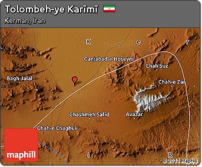 Physical Map of Tolombeh-ye Karīmī