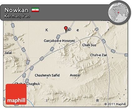 Shaded Relief Map of Nowkan