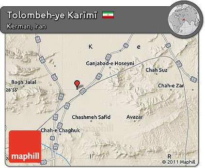 Shaded Relief Map of Tolombeh-ye Karīmī