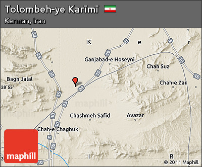 Shaded Relief Map of Tolombeh-ye Karīmī