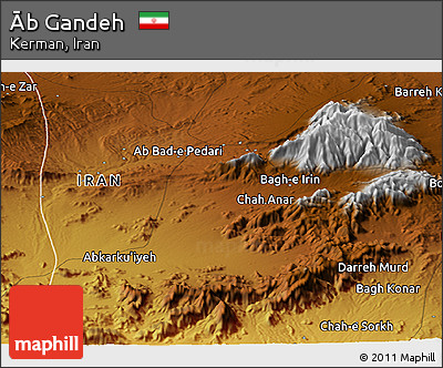 Physical Panoramic Map of Āb Gandeh