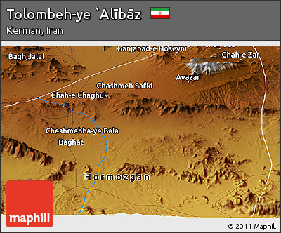Physical Panoramic Map of Tolombeh-ye `Alībāz