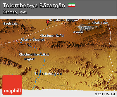 Physical Panoramic Map of Tolombeh-ye Bāzargān