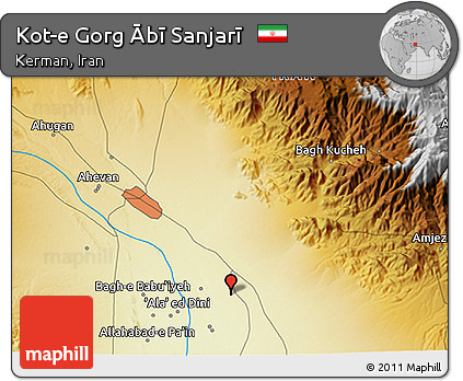 Physical 3D Map of Kot-e Gorg Ābī Sanjarī