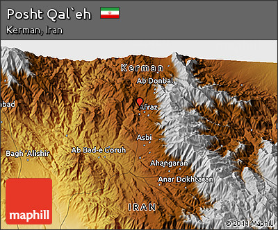 Physical 3D Map of Posht Qal`eh