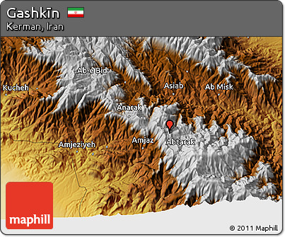 Physical 3D Map of Gashkīn