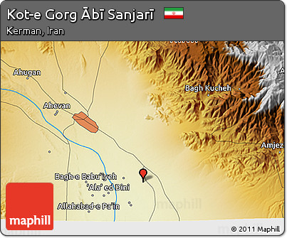 Physical 3D Map of Kot-e Gorg Ābī Sanjarī