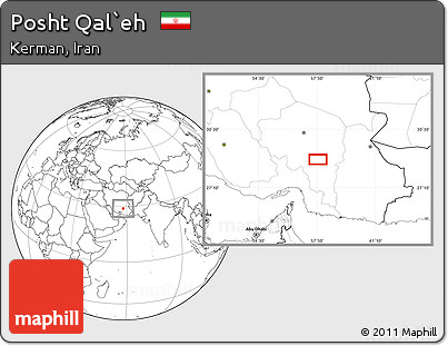 Blank Location Map of Posht Qal`eh