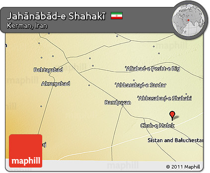Physical 3D Map of Jahānābād-e Shahakī