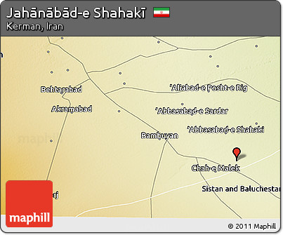 Physical 3D Map of Jahānābād-e Shahakī