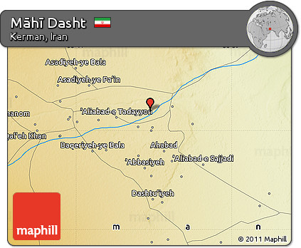 Physical Map of Māhī Dasht