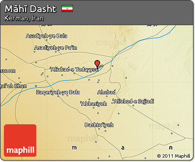 Physical Map of Māhī Dasht