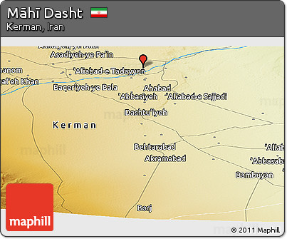 Physical Panoramic Map of Māhī Dasht