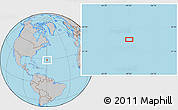 Gray Location Map of the area around 28° 47' 8" N, 59° 25' 29" W