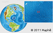 Physical Location Map of the area around 28° 47' 8" N, 59° 25' 29" W