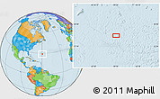 Political Location Map of the area around 28° 47' 8" N, 59° 25' 29" W