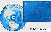 Shaded Relief Location Map of the area around 28° 47' 8" N, 59° 25' 29" W