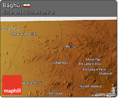 Physical 3D Map of Bāghū
