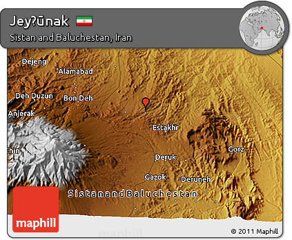 Physical 3D Map of Jeyḩūnak