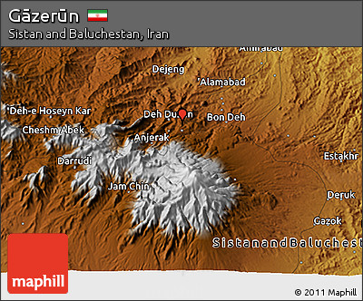 Physical 3D Map of Gāzerūn