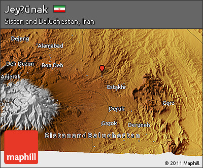 Physical 3D Map of Jeyḩūnak