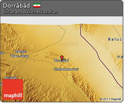 Physical 3D Map of Dorrābād