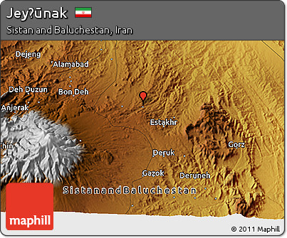 Physical 3D Map of Jeyḩūnak