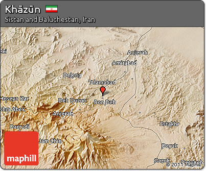 Satellite 3D Map of Khāzūn