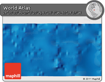 Physical 3D Map of the Area around 28° 47' 8" N, 61° 7' 30" W
