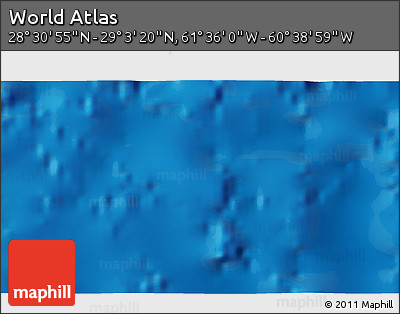 Physical 3D Map of the Area around 28° 47' 8" N, 61° 7' 30" W