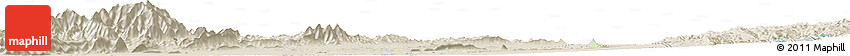 Shaded Relief Horizon Map of the Area around 28° 47' 8" N, 65° 31' 30" E